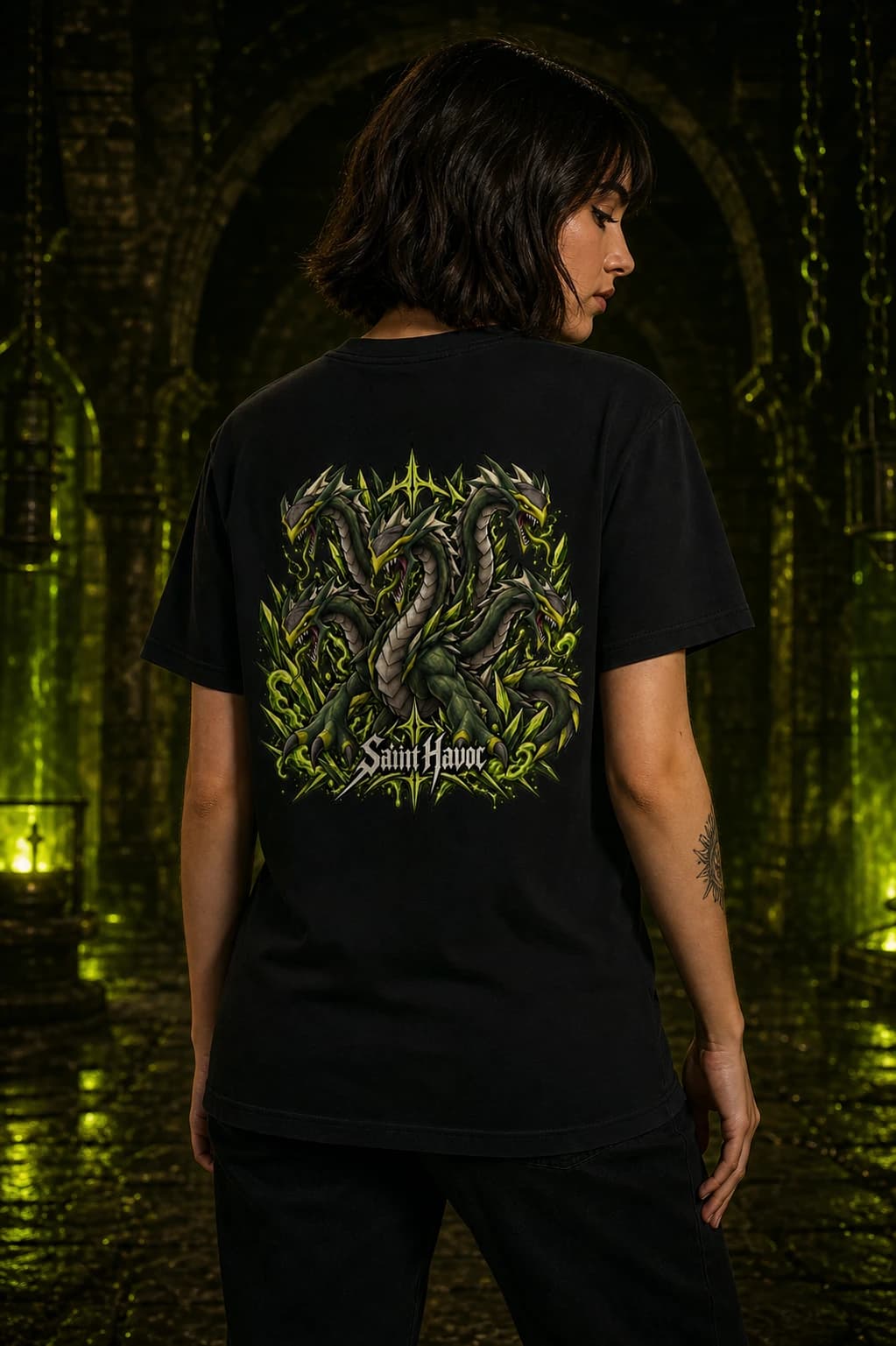 Alchemical Hydra worn on a model