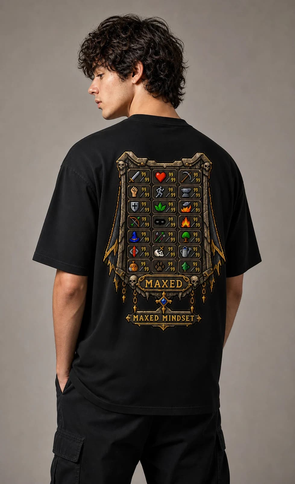 Maxed Mindset worn on a model